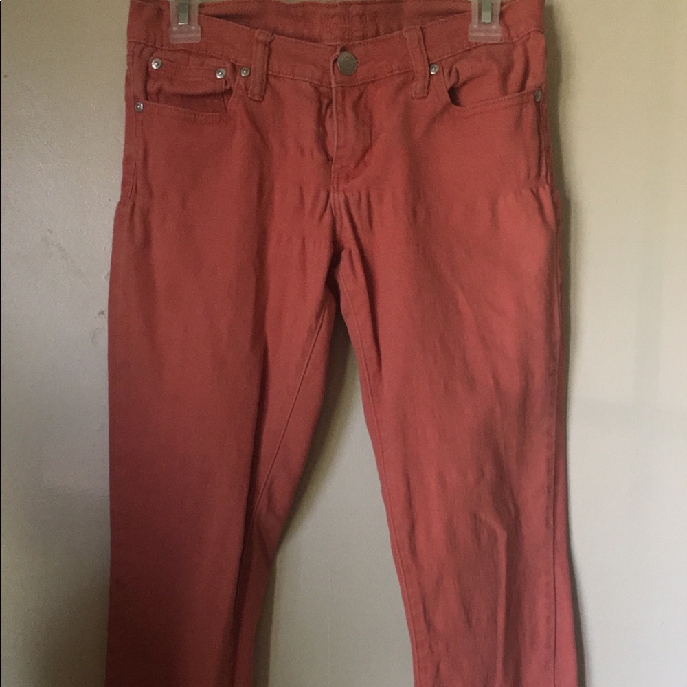 Coral skinny jeans